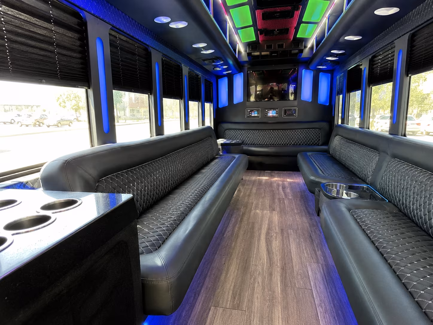 grapevine 15 passenger party bus inside