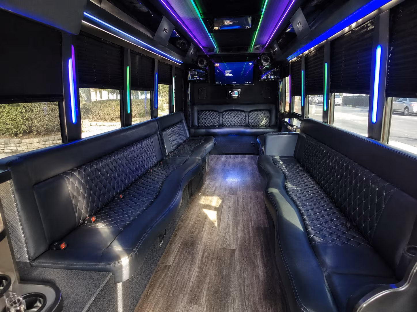 grapevine 15 passenger party bus interior