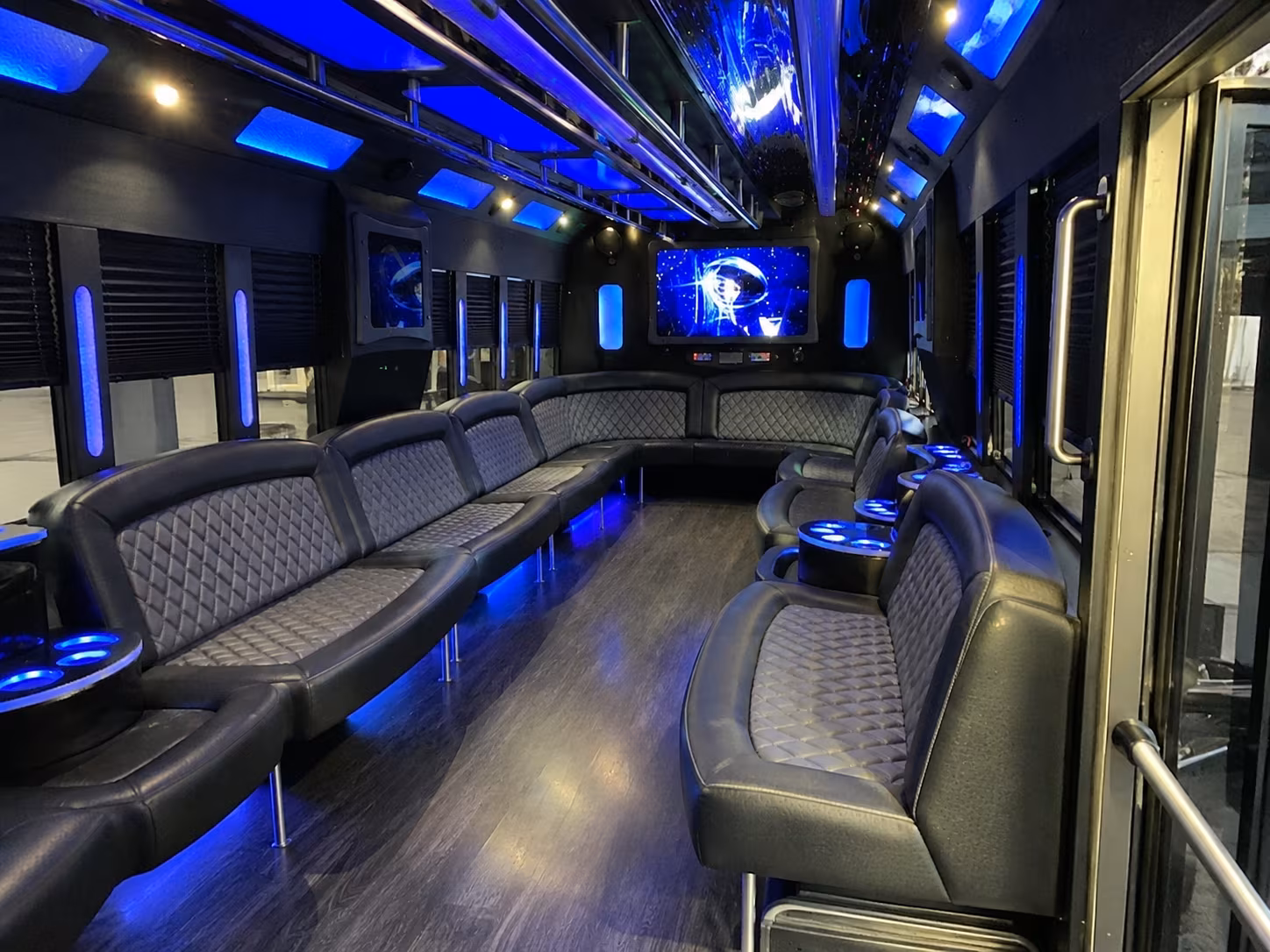 grapevine 28 passenger party bus interior