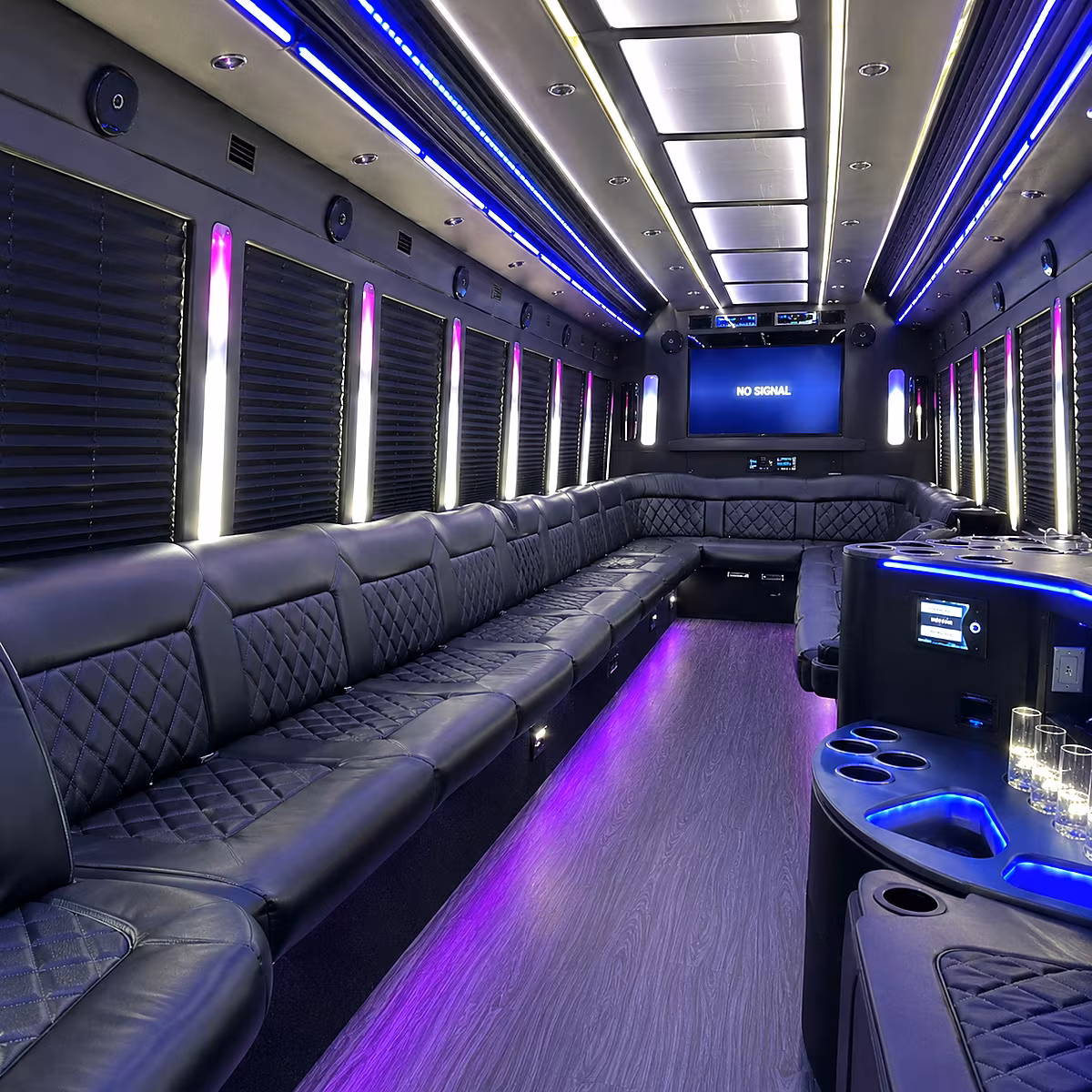 grapevine 30 passenger party bus inside