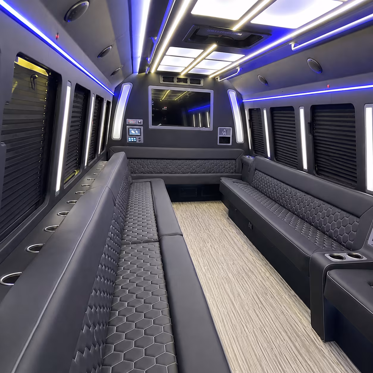 grapevine 40 passenger party bus inside