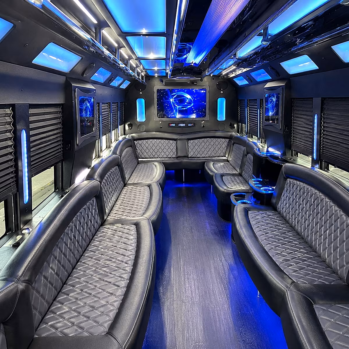 grapevine 50 passenger party bus interior