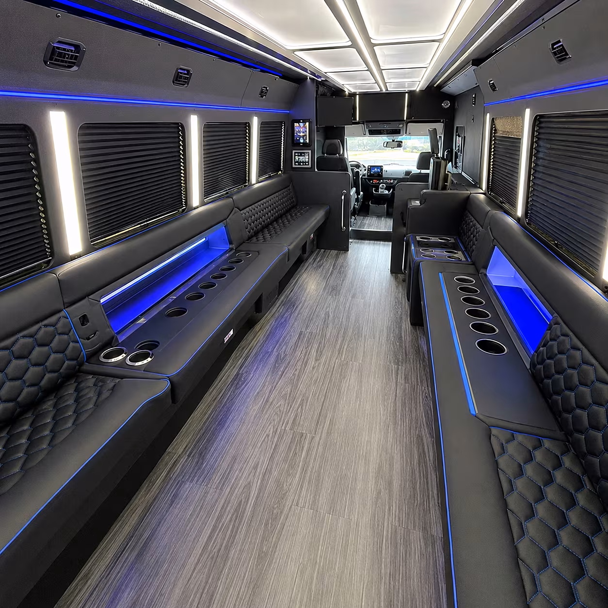 grapevine party bus rental interior