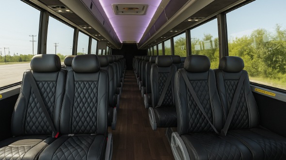 Interior of Charter Bus Company Grapevine's 18 Passenger Minibus in Grapevine