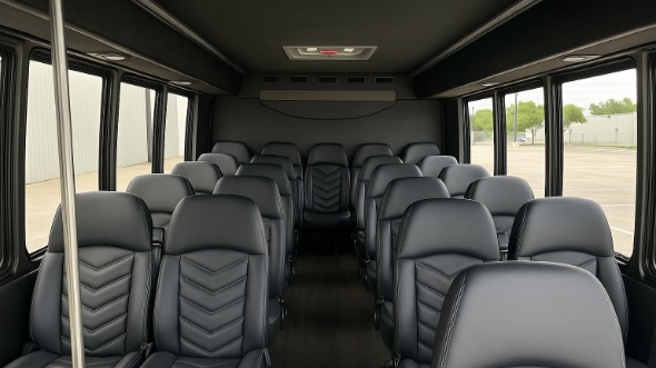 Interior of Charter Bus Company Grapevine's 20 Passenger Mini bus in Grapevine