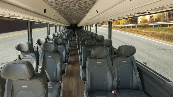 Interior of Charter Bus Company Grapevine's 30 Passenger Minibus in Grapevine