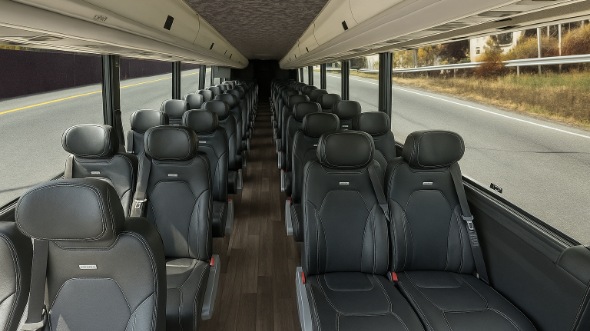 Interior of Charter Bus Company Grapevine's 35 Passenger Minibus in Grapevine