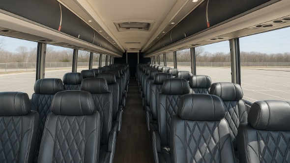 Interior of Charter Bus Company Grapevine's 50 Passenger Charter Bus in Grapevine