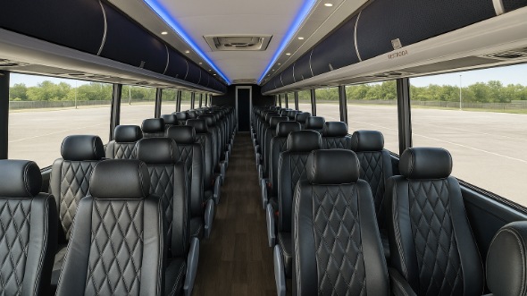 Interior of Charter Bus Company Grapevine's 54 Passenger Charter Bus in Grapevine