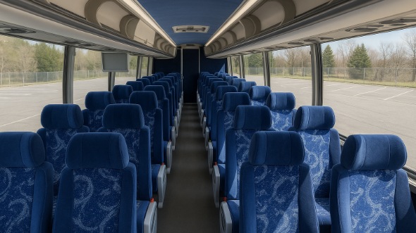 Interior of Charter Bus Company Grapevine's 55 Passenger Charter Bus in Grapevine