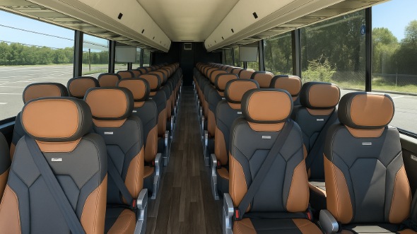 grapevine 54 passenger charter bus inside