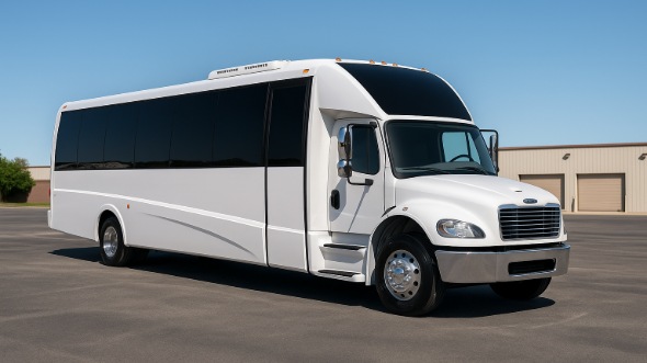 Exterior of Charter Bus Company Grapevine's Party Bus in Grapevine