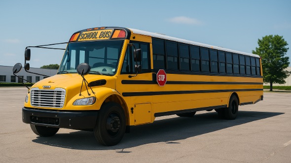 Exterior of Charter Bus Company Grapevine's School Bus in Grapevine