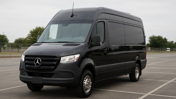 Exterior of Charter Bus Company Grapevine's Sprinter Van Rental With Driver in Grapevine